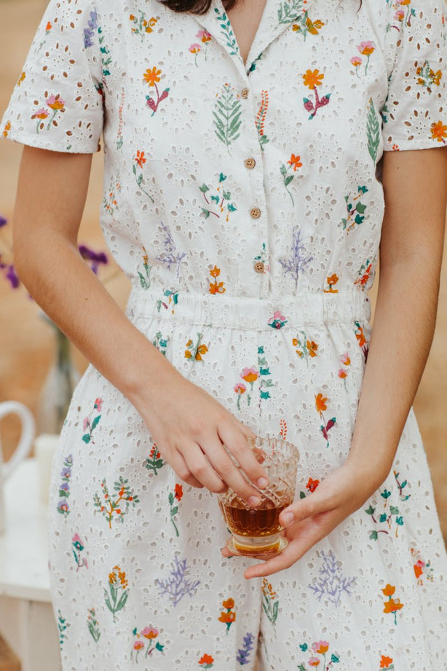 Jumpsuit in Summer Herbs - Veneka-Sustainable-Ethical-Dresses-Em & Shi Drop Ship
