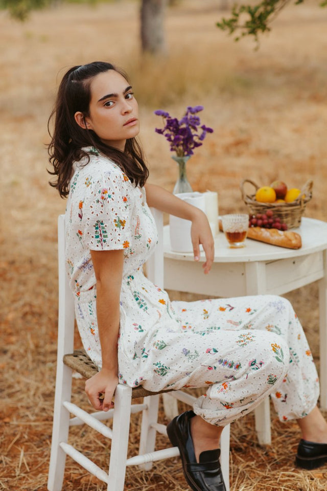 Jumpsuit in Summer Herbs - Veneka-Sustainable-Ethical-Dresses-Em & Shi Drop Ship