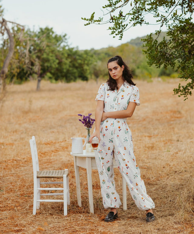 Jumpsuit in Summer Herbs - Veneka-Sustainable-Ethical-Dresses-Em & Shi Drop Ship