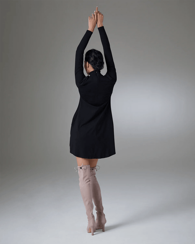 Karlie Swing Dress in Onyx - Veneka-Sustainable-Ethical-Dresses-YesAnd Drop Ship