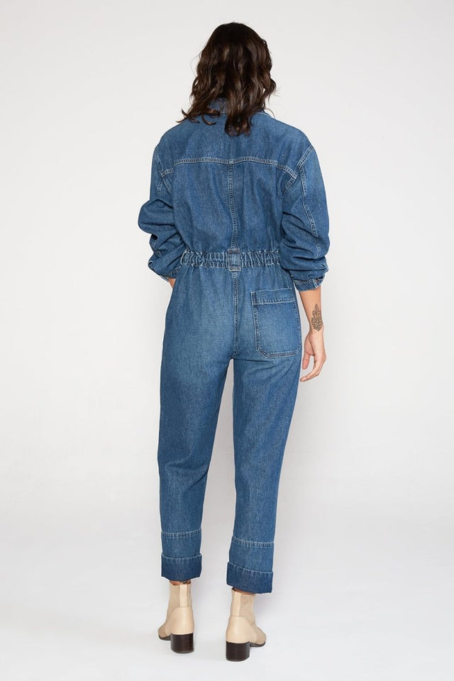 Kingsley Jumpsuit in Sierra - Veneka-Sustainable-Ethical-Dresses-Etica Denim Drop Ship
