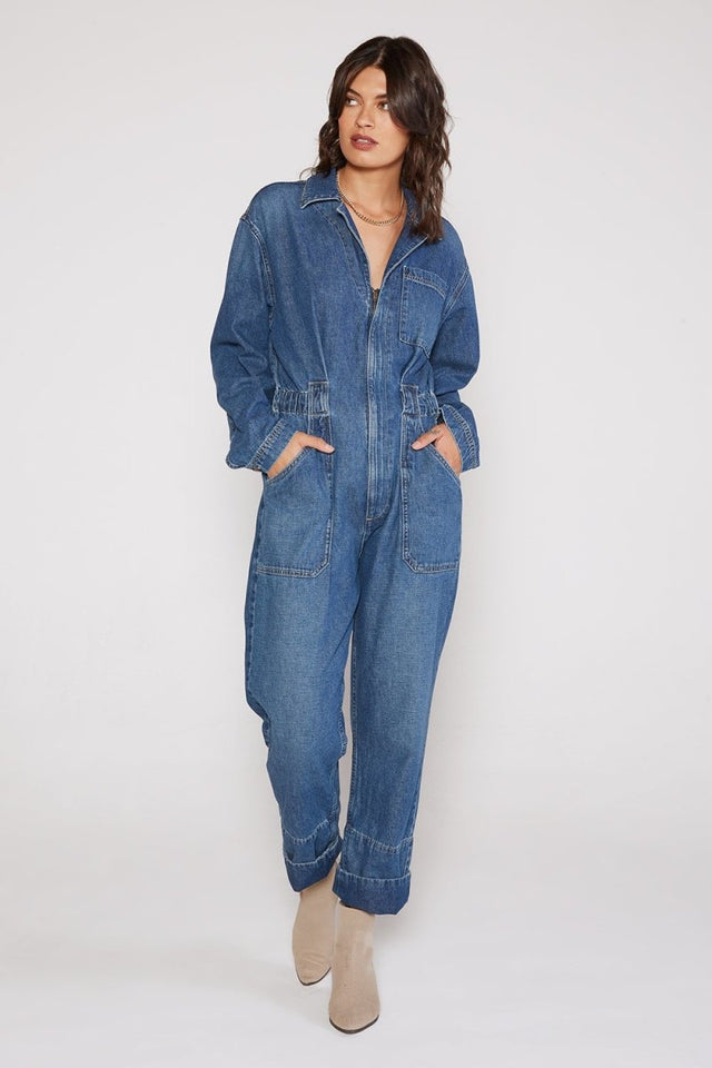 Kingsley Jumpsuit in Sierra - Veneka-Sustainable-Ethical-Dresses-Etica Denim Drop Ship