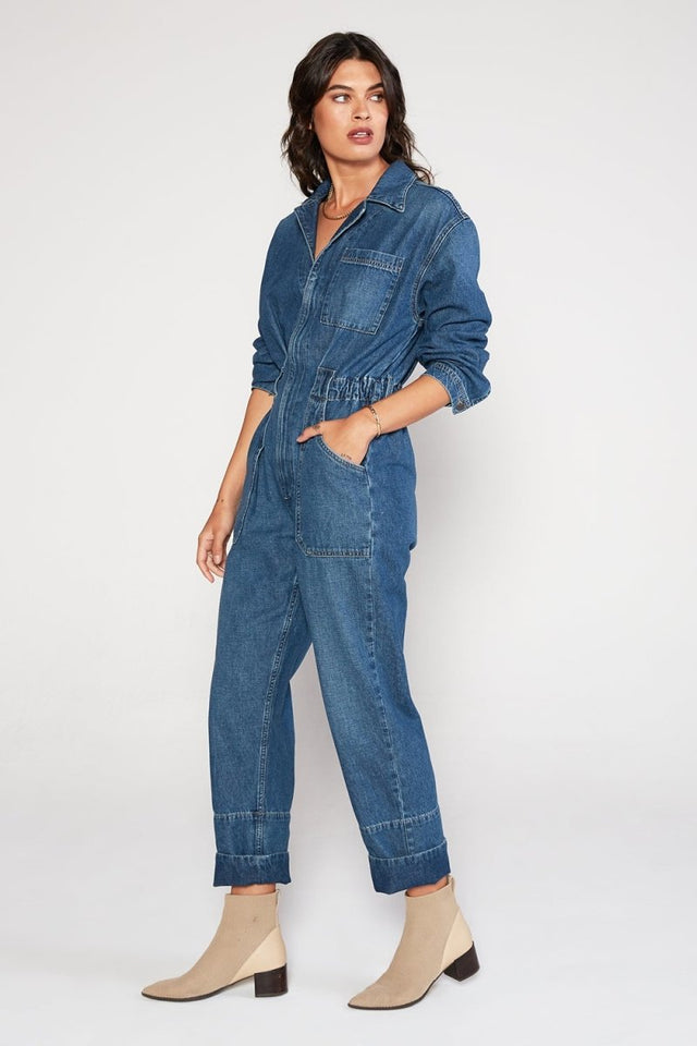 Kingsley Jumpsuit in Sierra - Veneka-Sustainable-Ethical-Dresses-Etica Denim Drop Ship