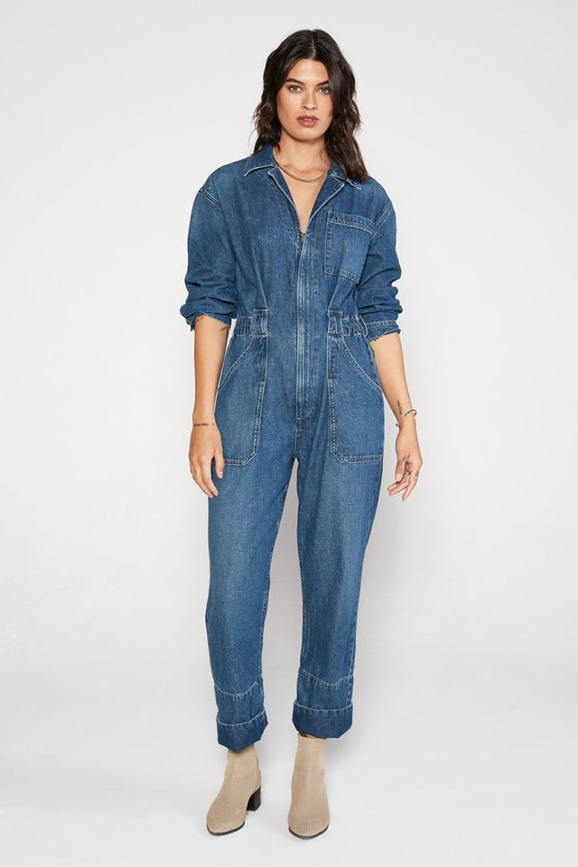 Kingsley Jumpsuit in Sierra - Veneka-Sustainable-Ethical-Dresses-Etica Denim Drop Ship
