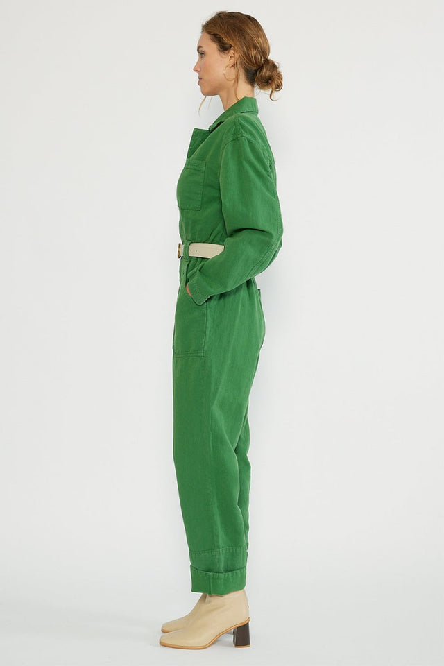Kingsley Utility Jumpsuit in Juniper - Veneka-Sustainable-Ethical-Dresses-Etica Denim Drop Ship