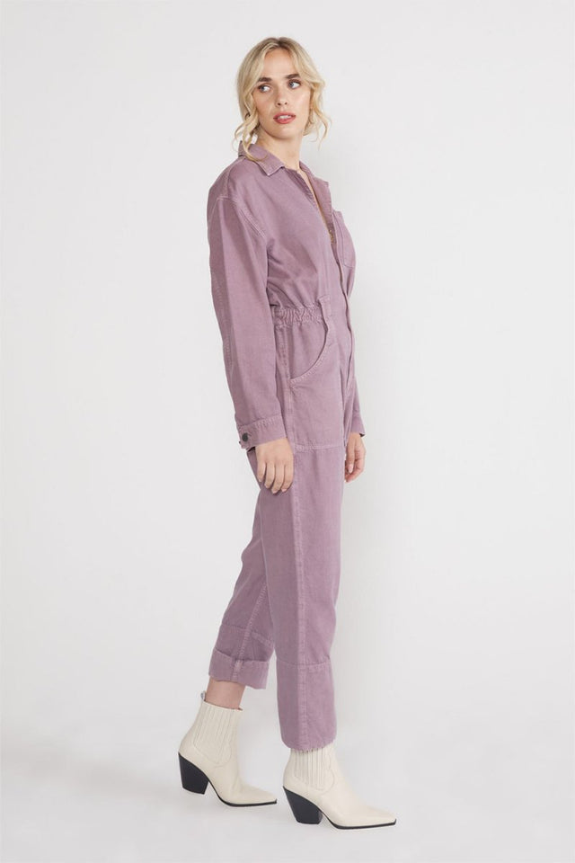 Kingsley Utility Jumpsuit - Purple Dove - Veneka-Sustainable-Ethical-Dresses-Etica Denim Drop Ship