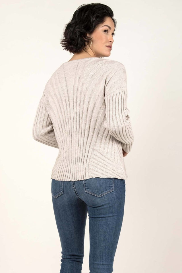 Knit Rib Pullover in Oatmeal - Veneka-Sustainable-Ethical-Tops-Indigenous Drop Ship
