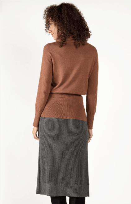 Knit Turtleneck in Cayenne - Veneka-Sustainable-Ethical-Tops-Indigenous Drop Ship