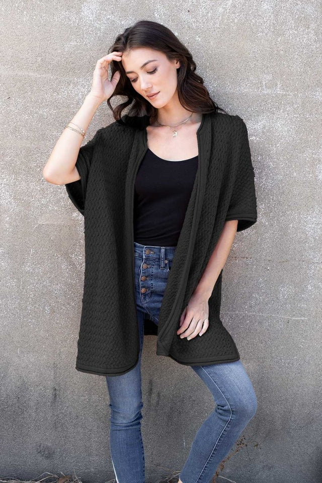 Lattice Stitch Kimono in Canyon Red - Veneka-Sustainable-Ethical-Jackets-Indigenous Drop Ship