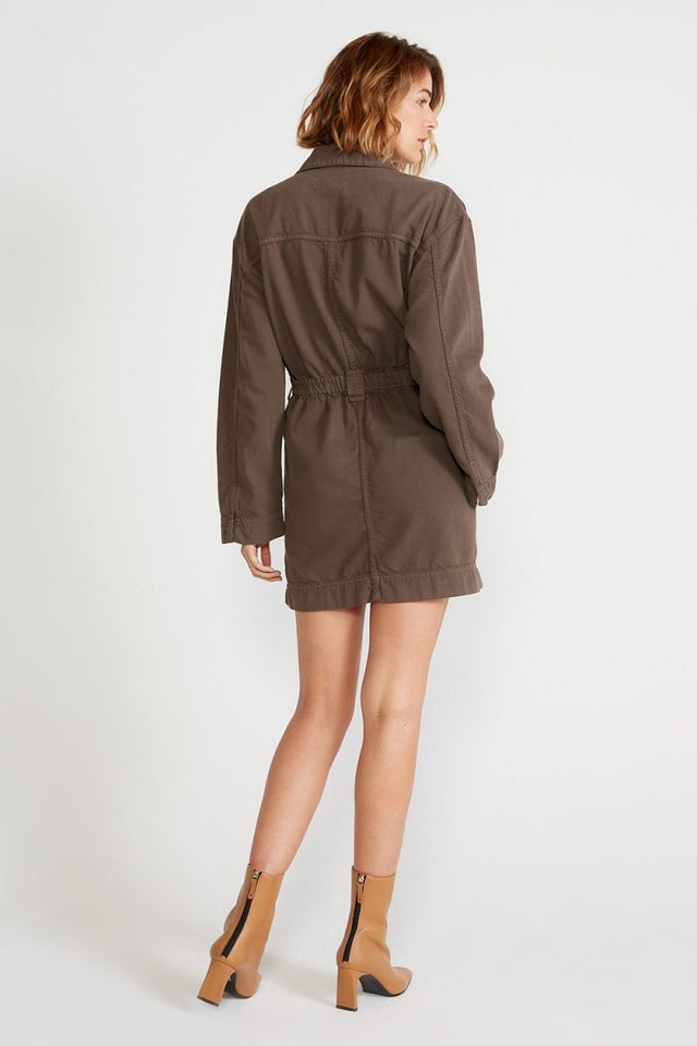 Laurel Utility Dress in Bracken - Veneka-Sustainable-Ethical-Dresses-Etica Denim Drop Ship