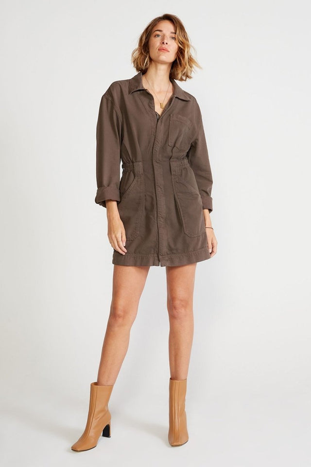 Laurel Utility Dress in Bracken - Veneka-Sustainable-Ethical-Dresses-Etica Denim Drop Ship