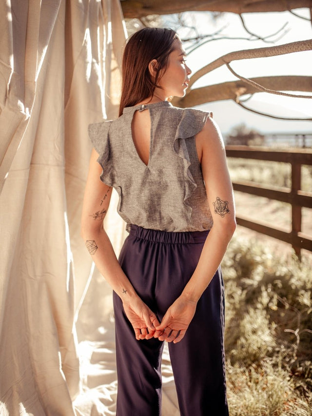 Leang Hemp Top - Veneka-Sustainable-Ethical-Tops-Valani Drop Ship