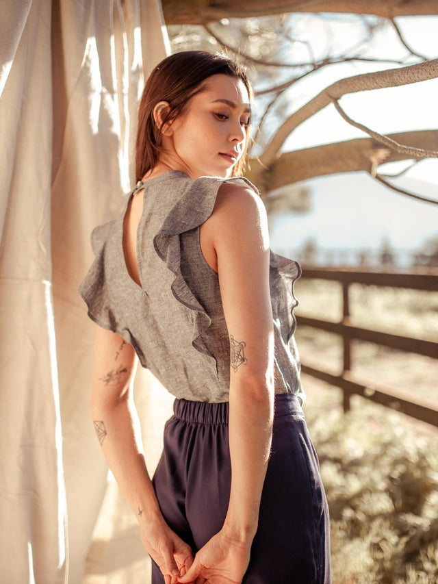 Leang Hemp Top - Veneka-Sustainable-Ethical-Tops-Valani Drop Ship