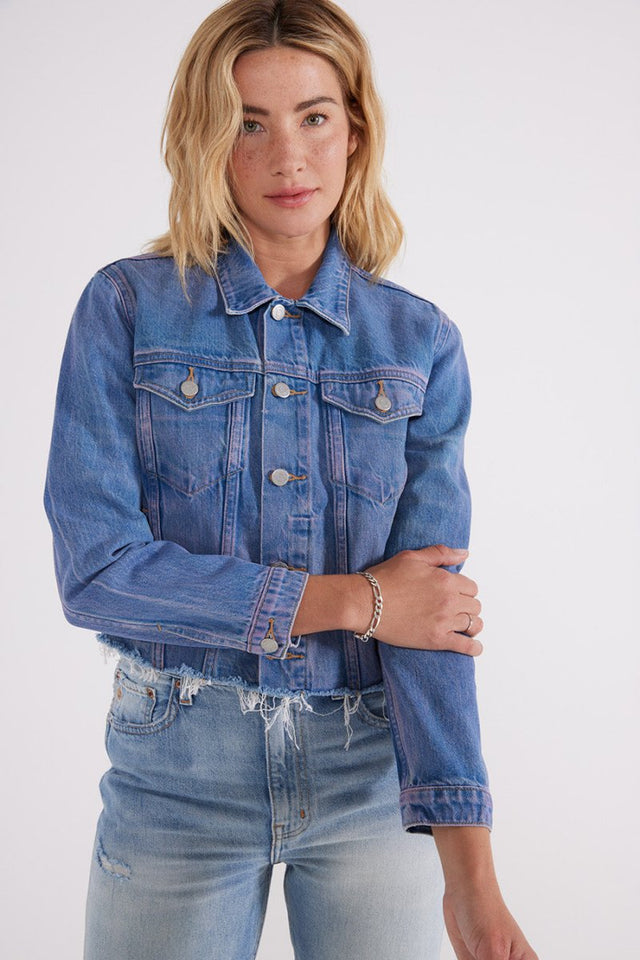 Lennox Crop Jacket - Sunset Cliff - Veneka-Sustainable-Ethical-Denim-Etica Denim Drop Ship