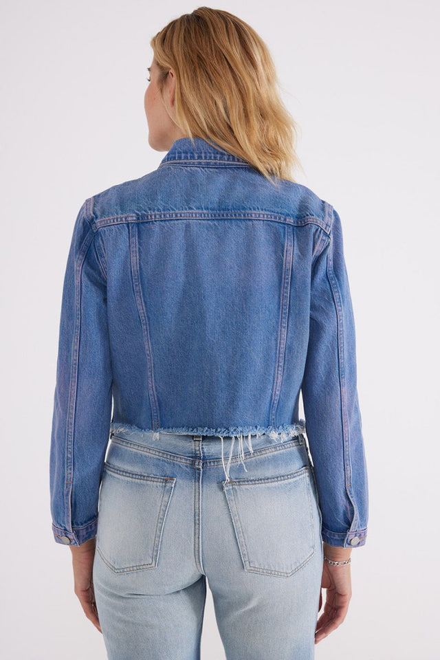 Lennox Crop Jacket - Sunset Cliff - Veneka-Sustainable-Ethical-Denim-Etica Denim Drop Ship