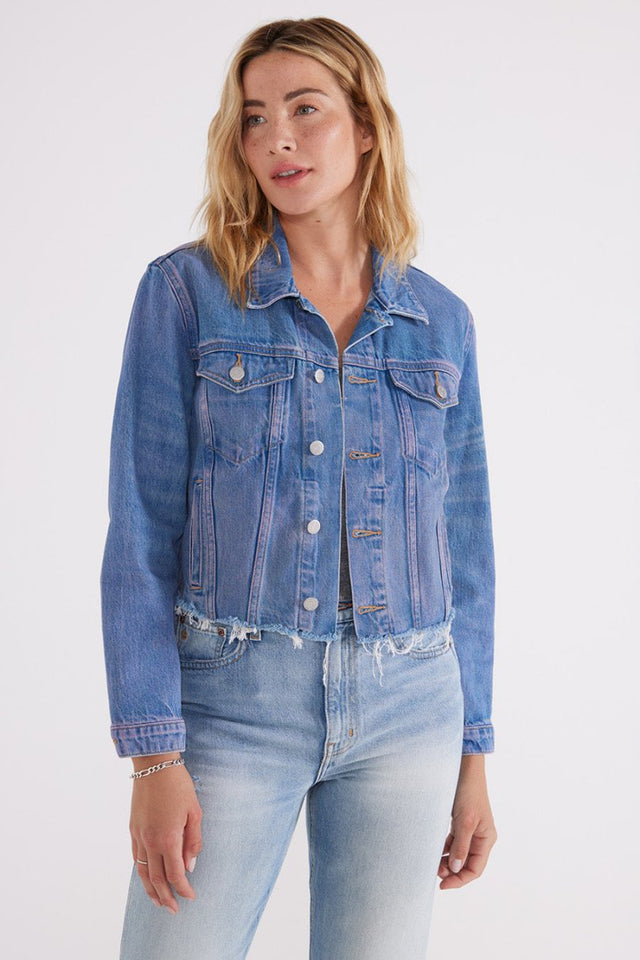 Lennox Crop Jacket - Sunset Cliff - Veneka-Sustainable-Ethical-Denim-Etica Denim Drop Ship