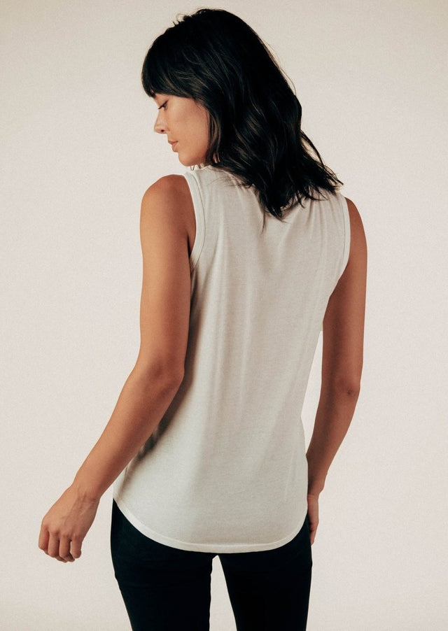 Lily Tank Top in White - Veneka-Sustainable-Ethical-Tops-Graceful District Drop Ship