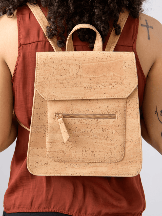 Lisbon Backpack in Natural Cork - Veneka-Sustainable-Ethical-Bag-Tiradia Cork Drop Ship