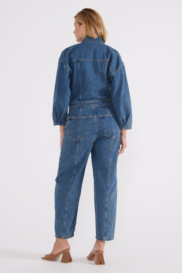 Liv Asymmetric Jumpsuit - Arctic Storm - Veneka-Sustainable-Ethical-Dresses-Etica Denim Drop Ship