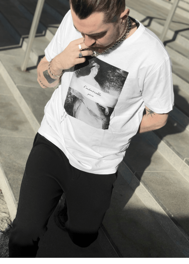 l'Mémorable Unisex Shirt in White - Veneka-Sustainable-Ethical-Tops-J&R Artisan Fashion Drop Ship