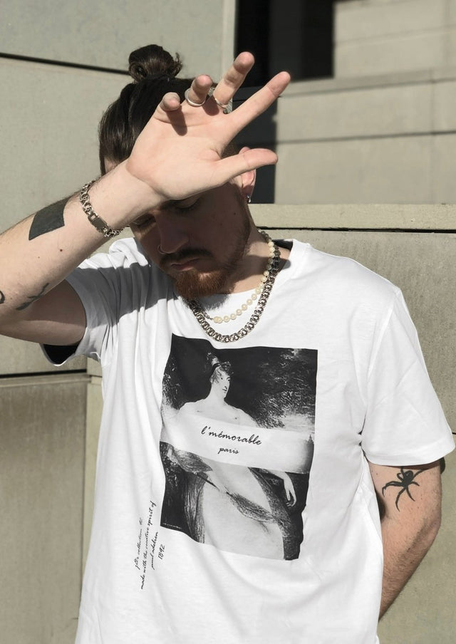 l'Mémorable Unisex Shirt in White - Veneka-Sustainable-Ethical-Tops-J&R Artisan Fashion Drop Ship