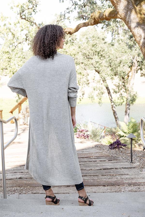 Long Lace Cardigan in Ecru - Veneka-Sustainable-Ethical-Jackets-Indigenous Drop Ship