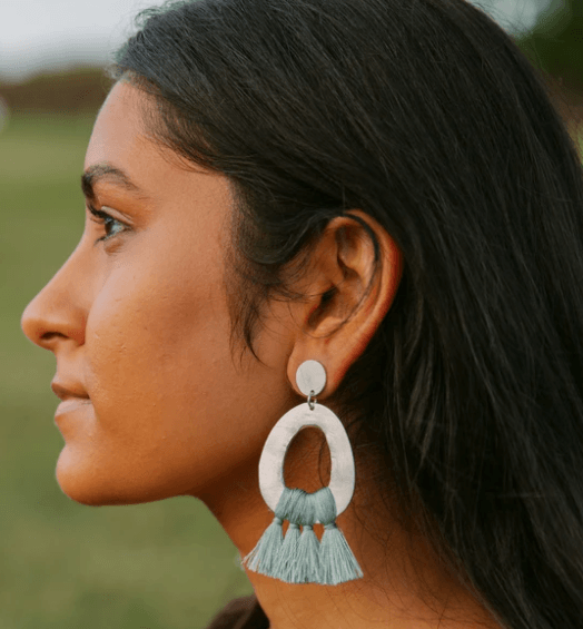 Loop Tassel Earrings - Veneka-Sustainable-Ethical-Jewelry-Elisha C 30 Drop Ship