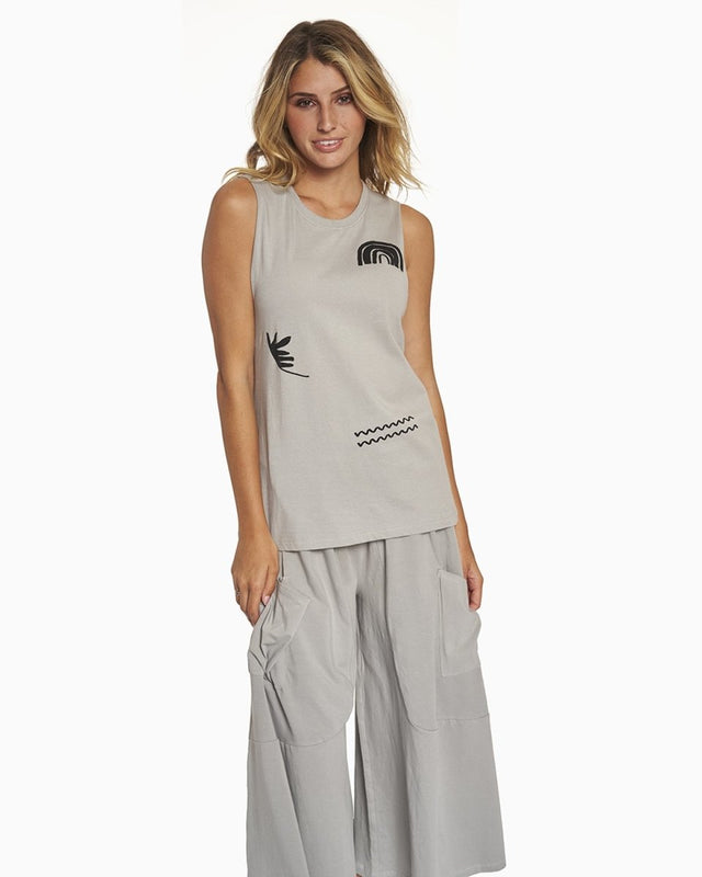 Luna Believe in the Power Tank in Alloy - Veneka-Sustainable-Ethical-Tops-YesAnd Drop Ship
