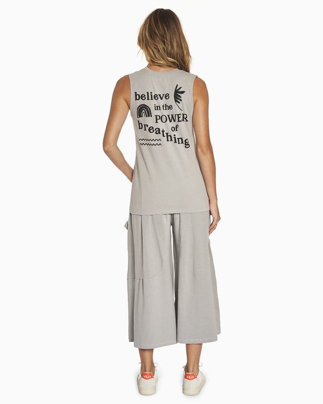 Luna Believe in the Power Tank in Alloy - Veneka-Sustainable-Ethical-Tops-YesAnd Drop Ship