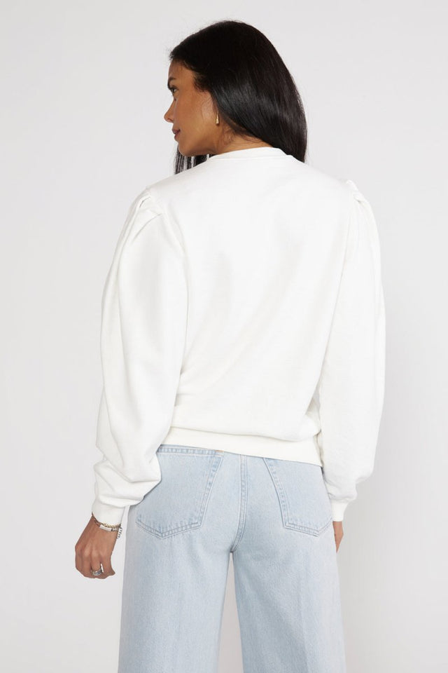Lysse Pleat Sleeve Top - Cloud White - Veneka-Sustainable-Ethical-Tops-Etica Denim Drop Ship