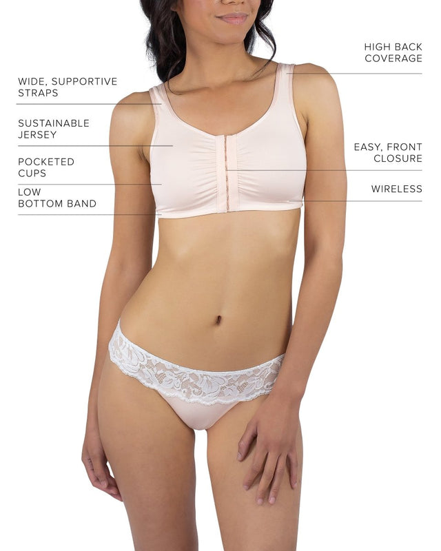 Maia Front Close Bra in Blush - Veneka-Sustainable-Ethical-Tops-Everviolet Drop Ship