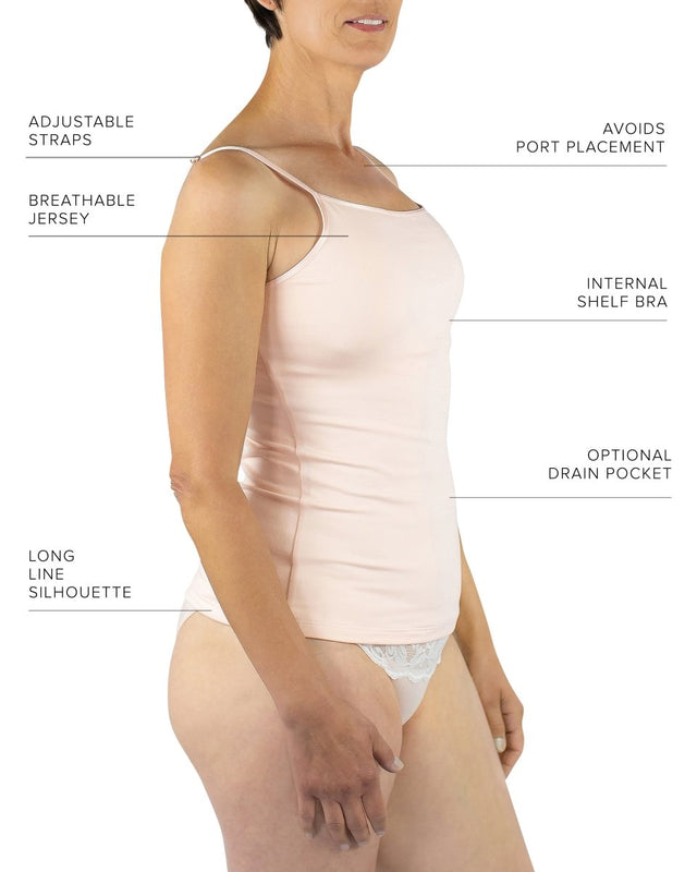 Maia Sustainable Jersey Camisole in Blush - Veneka-Sustainable-Ethical-Tops-Everviolet Drop Ship