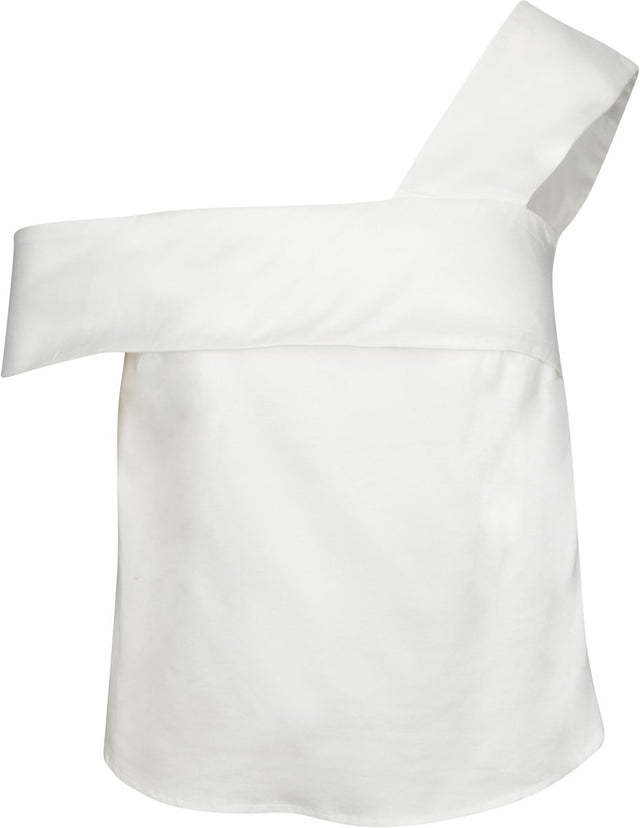 Malina Asymmetrical Off Shoulder Tencel Top in White - Veneka-Sustainable-Ethical-Tops-Valani Drop Ship