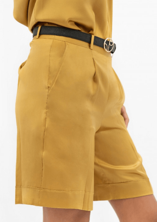 Manila MNL Tailored Shorts in Mimosa - Veneka-Sustainable-Ethical-Bottoms-1 People Drop Ship