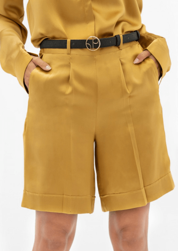 Manila MNL Tailored Shorts in Mimosa - Veneka-Sustainable-Ethical-Bottoms-1 People Drop Ship