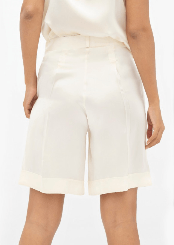 Manila MNL Tailored Shorts in Pearl - Veneka-Sustainable-Ethical-Bottoms-1 People Drop Ship
