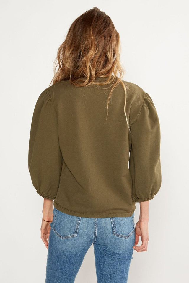 Marie Puff Sleeve Sweatshirt in Sea Turtle - Veneka-Sustainable-Ethical-Tops-Etica Denim Drop Ship