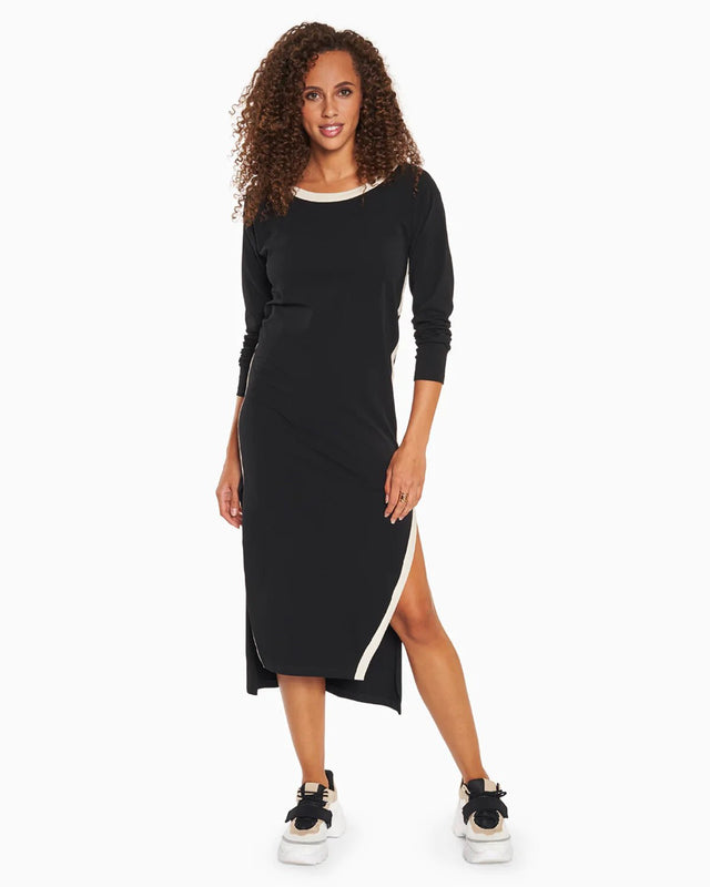 Marina Midi Dress in Black - Veneka-Sustainable-Ethical-Dresses-YesAnd Drop Ship