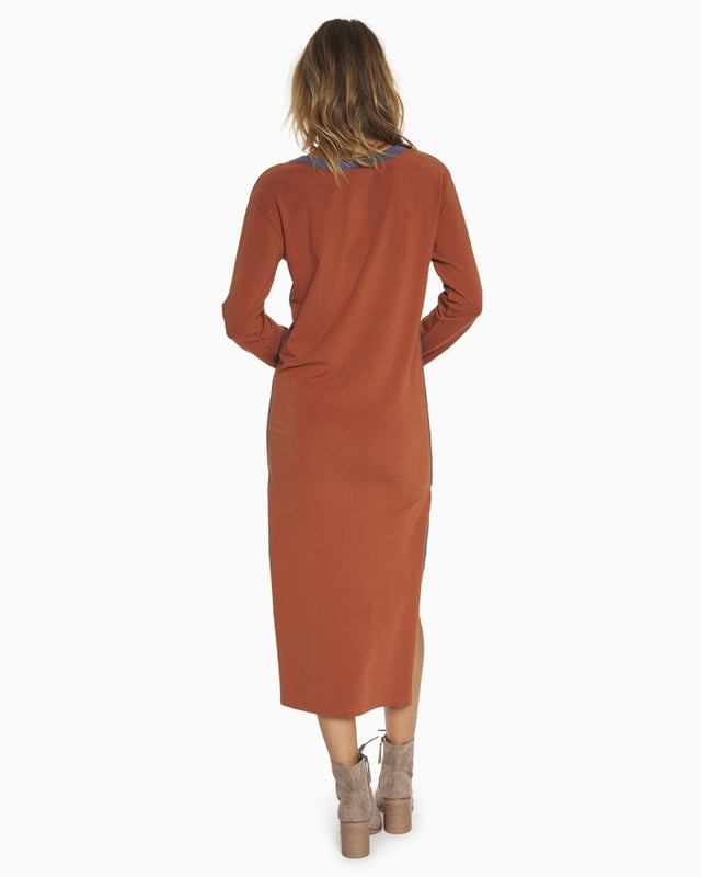 Marina Midi Dress in Mocha Bisque - Veneka-Sustainable-Ethical-Dresses-YesAnd Drop Ship