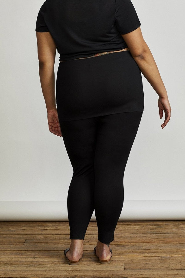 Market Skirted Legging in Black - Veneka-Sustainable-Ethical-Bottoms-Hours Drop Ship
