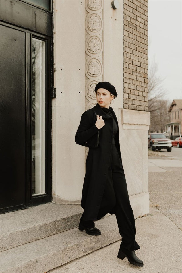 Marlene Wide Leg Lounge Pants in Black - Veneka-Sustainable-Ethical-Bottoms-Sonderlier Drop Ship