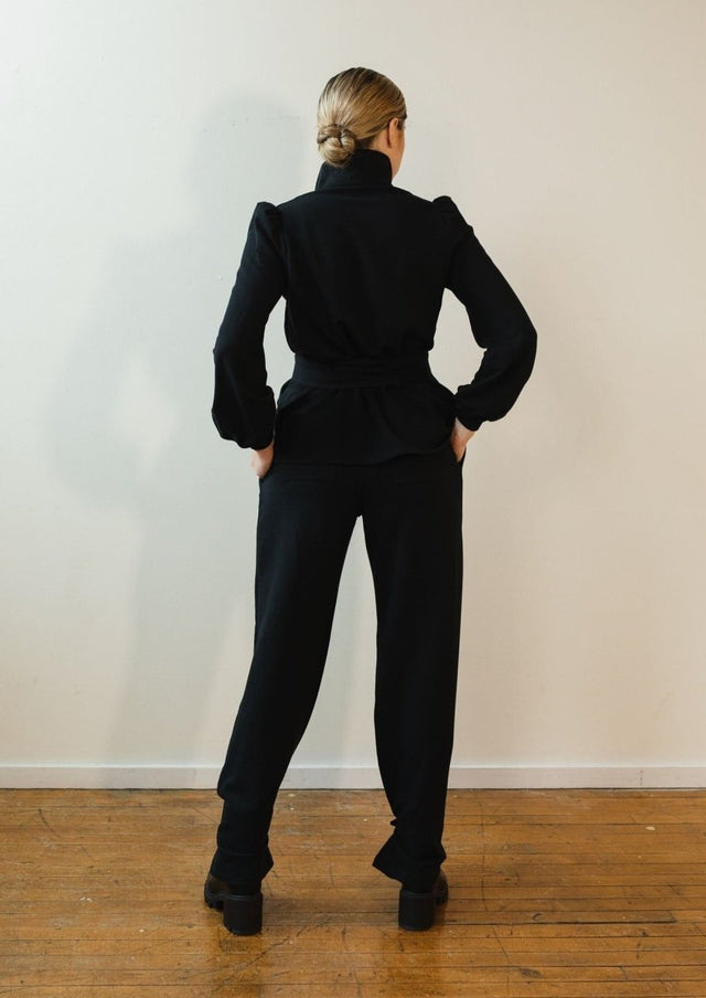 Marlene Wide Leg Lounge Pants in Black - Veneka-Sustainable-Ethical-Bottoms-Sonderlier Drop Ship