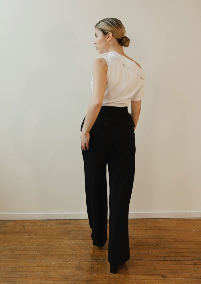 Marlene Wide Leg Lounge Pants in Black - Veneka-Sustainable-Ethical-Bottoms-Sonderlier Drop Ship