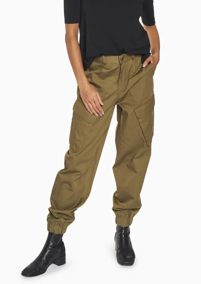 Meghan Utility Jogger in Olive - Veneka-Sustainable-Ethical-Bottoms-YesAnd Drop Ship