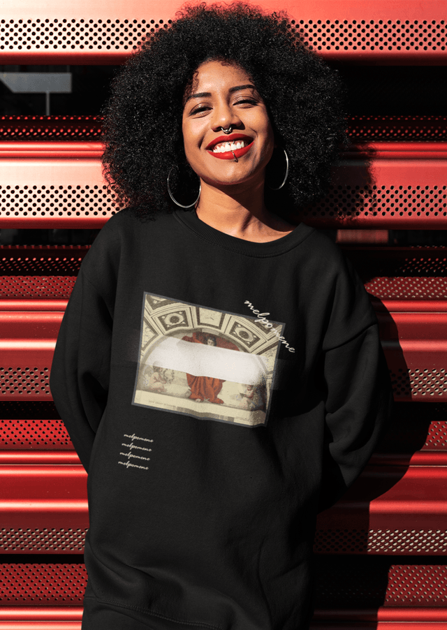 Melpomene Unisex Sweatshirt in Black - Veneka-Sustainable-Ethical-Tops-J&R Artisan Fashion Drop Ship