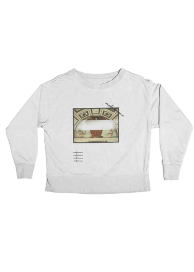 Melpomene Unisex Sweatshirt in White - Veneka-Sustainable-Ethical-Tops-J&R Artisan Fashion Drop Ship