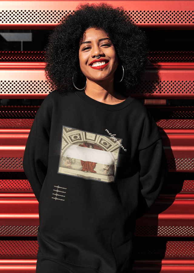 Melpomene Unisex Sweatshirt in White - Veneka-Sustainable-Ethical-Tops-J&R Artisan Fashion Drop Ship