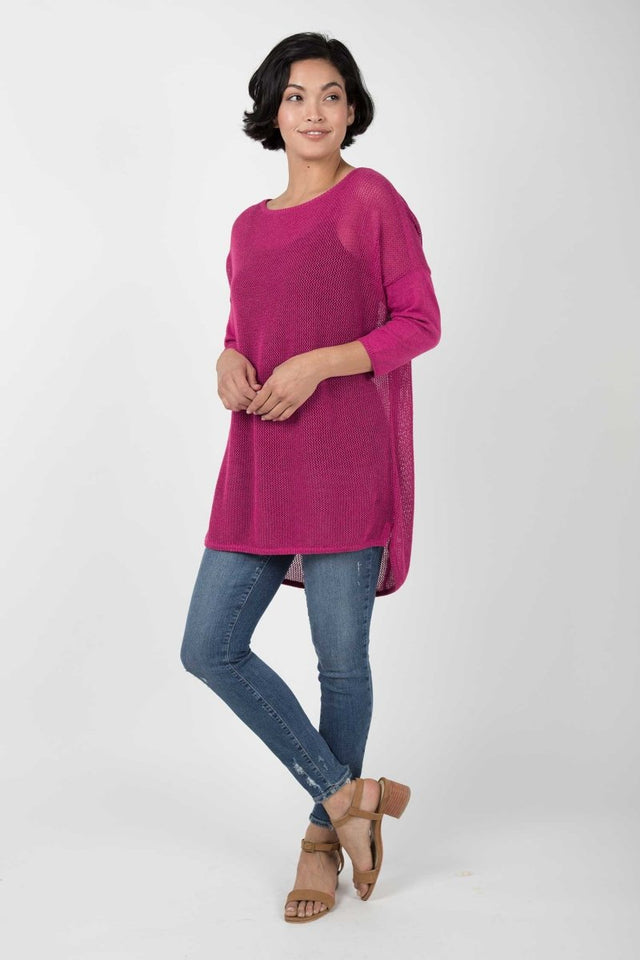 Mesh Pullover Sweater in Blush - Veneka-Sustainable-Ethical-Tops-Indigenous Drop Ship