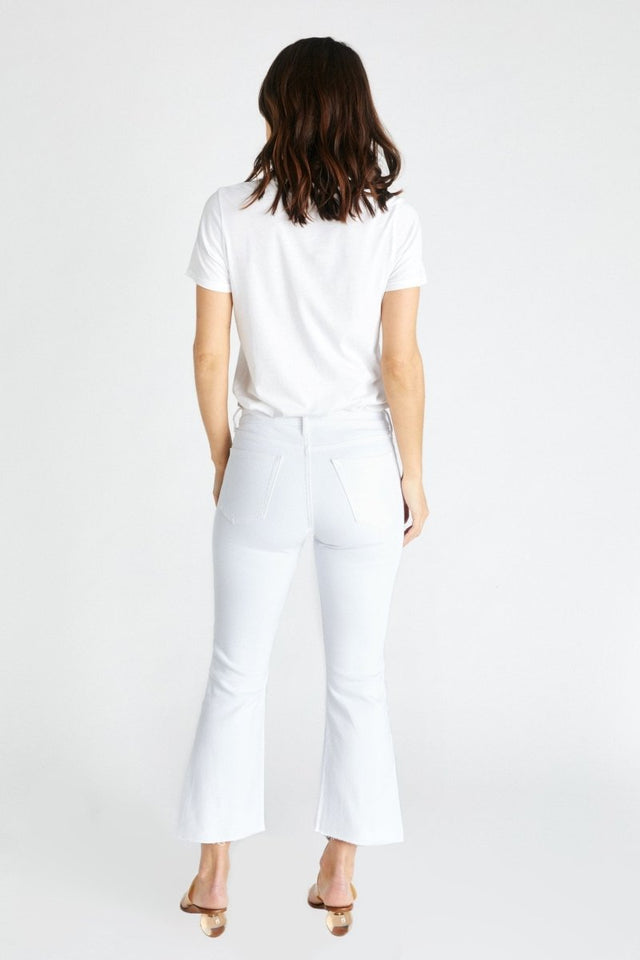 Micki Crop in White Dawn - Veneka-Sustainable-Ethical-Bottoms-Etica Denim Drop Ship