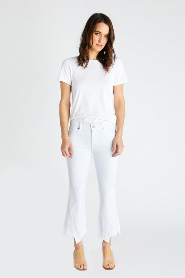Micki Crop in White Dawn - Veneka-Sustainable-Ethical-Bottoms-Etica Denim Drop Ship